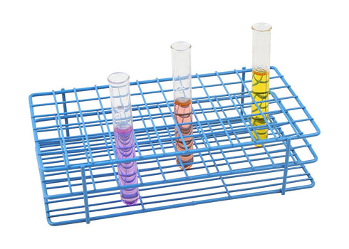 EISCO Blue Epoxy Coated Steel Wire Test Tube Rack, 72 Holes, 15-16mm Tubes, 6x12 Format
