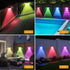 8 Pack 7 IP67 12+ Solar Fence Lights Outdoor - RGB Fence Lights Solar Powered, Color Modes & Warm White, Waterproof