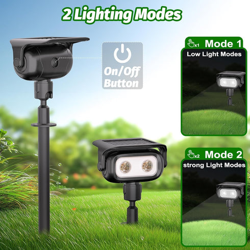 360 IP65 2-in-1 2 Pack) Nreonrick Solar Spot Lights Adjustable Solar Lights Outdoor Waterproof with Solar Powered