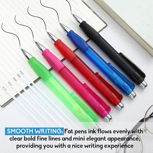 Crtiin 6 Pcs Jumbo Easy Grip Ballpoint Pens with Refills Extra Large Black Ink Fat Pens for School Office Writing