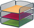 Safco Products Onyx Mesh 3 Tray Desktop Organizer 3271BU, Durable Steel Mesh Construction with Blue Powder Coat Finish