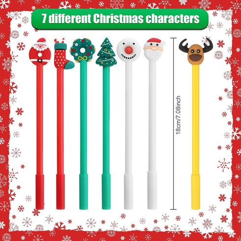 Zonon 48 Pieces Christmas Gel Ink Pens, Novelty Rollerball Pens with Christmas Characters for Office Supplies