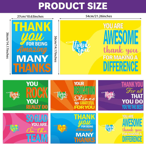 6PCS 14 21 Inch Large Thank You Cards Big x Employee Thank You Gifts Giant Gratitude Greeting Cards with Envelopes