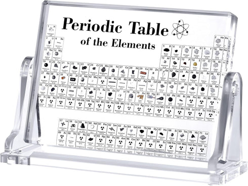 HeiMma Acrylic Periodic Table with Real Elements InsideSize: 6.7 * 4.7, Valentines