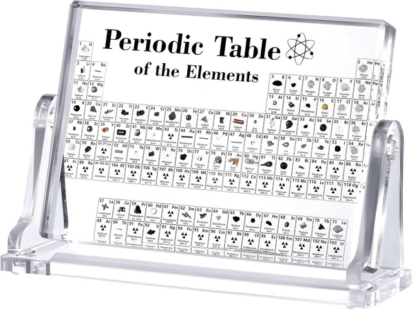 HeiMma Acrylic Periodic Table with Real Elements InsideSize: 6.7 * 4.7, Valentines