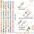 Funrous Boho Rainbow Inspirational Pencils, 200 Pieces Graphite Pencils with Eraser for Students