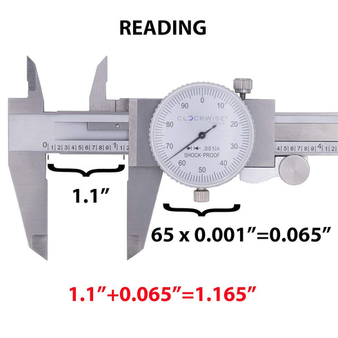 DDLR-0605 Dial Caliper - 0-6 Inch Double Shock Proof Stainless Steel