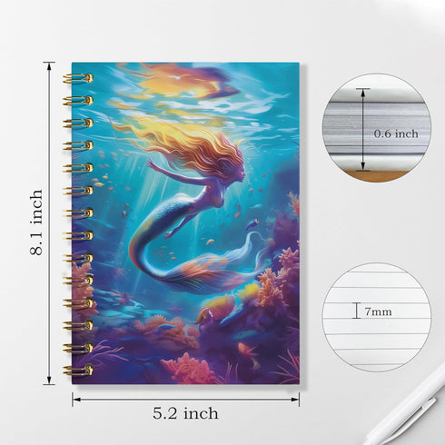 Mermaid Gifts Journal - 5.5x8.3 Inches Spiral Notebook, Ocean Decor Gifts for Women, Mermaids Gifts