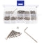 binifiMux 190pcs M2.5 Hex Socket Cap Screws and Hex Nuts Assortment Kit with Wrench, 304 Stainless Steel Silver Tone