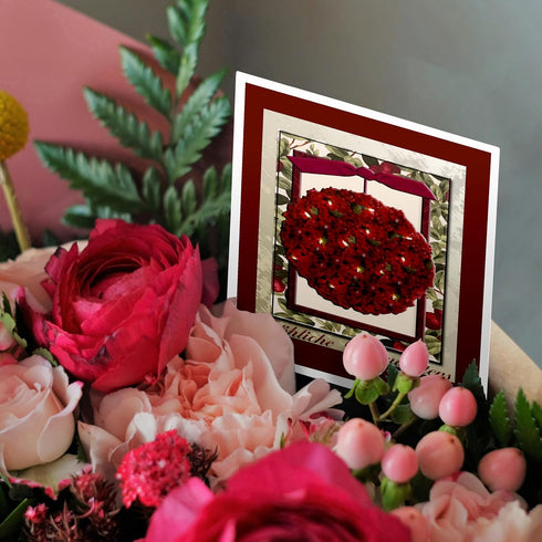 6 6 inches, (gc_37018_5) Froehliche Weihnachten, Merry Christmas in German - Greeting Card, x single