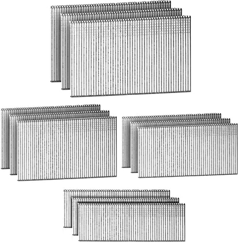 Straight Finish Nails, 16 Gauge, 2000-Pack (1-1/2", 1-3/4", 2", 2-1/2", 500 Per Size) for Pneumatic Nailer