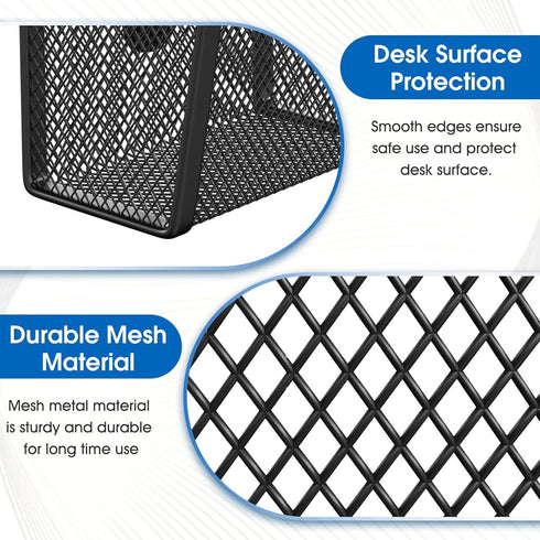 MaxGear Magnetic Pen Holder, 2 Pack Mesh Pencil Holder for Desk Storage, Extra Strong Magnets for Locker, Refrigerator