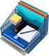 Mind Reader Desktop Organizer, Vertical File Holder, Paper Trays, Metal Mesh, Turquoise
