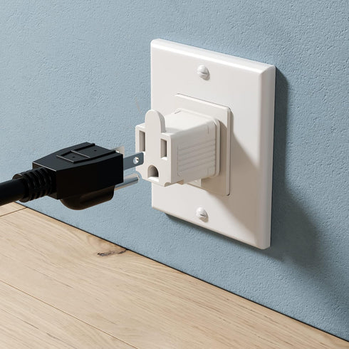 Oviitech 4 Pack 3 Prong to 2 Prong Grounded Outlet Wall Tap Adapter, Single Outlet Converter in White