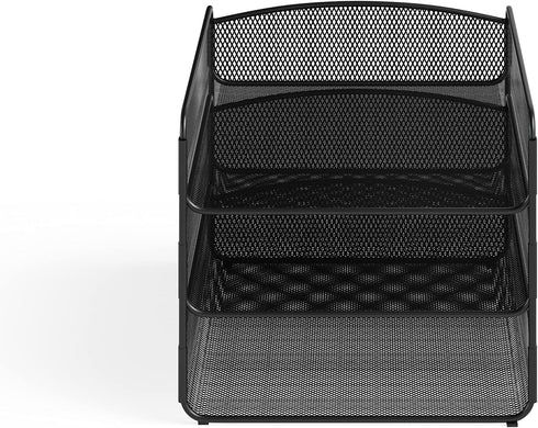 Safco Products Onyx Organizer Triple Tray, Powder Coated Rectangular Storage for Home, Office & Classroom Desktop or