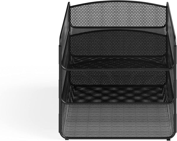Safco Products Onyx Organizer Triple Tray, Powder Coated Rectangular Storage for Home, Office & Classroom Desktop or