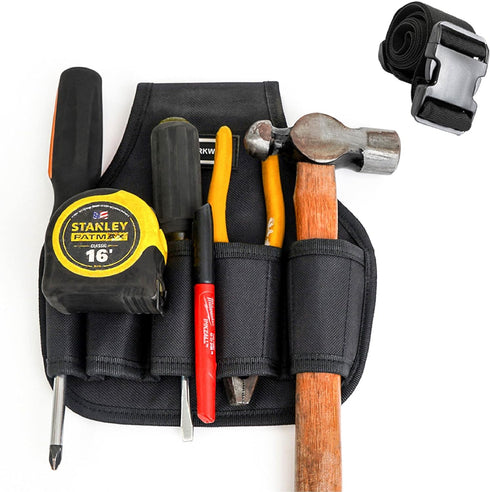 Sparkware Tool Pouch with Belt | Utility Belt for Electricians, Carpenters, and Construction Workers | Black, Medium