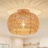 Boho Ceiling Light Fixtures Rattan Chandelier Bedroom Light Small Rattan Flush Mount