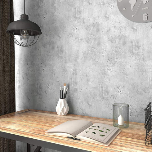 LACHEERY 15.8"x160" Grey Concrete Wallpaper, Peel and Stick Removable Contact Paper for Countertops