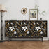 17.5" 393", Laatse Black White Floral Wallpaper Peel and Stick, Dark Gold Vintage Contact Paper x Golden Botanical Wall