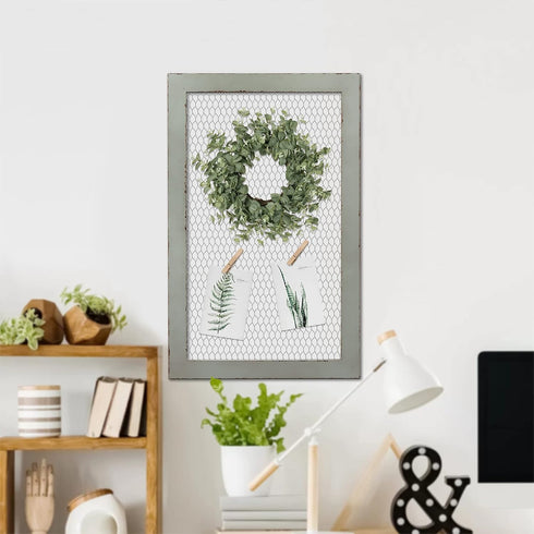 SOFE Chicken Wire Frame Bulletin Boards, Rustic Grid Wall Panels for Jewelry Organizer, Memo Board, Photo Display