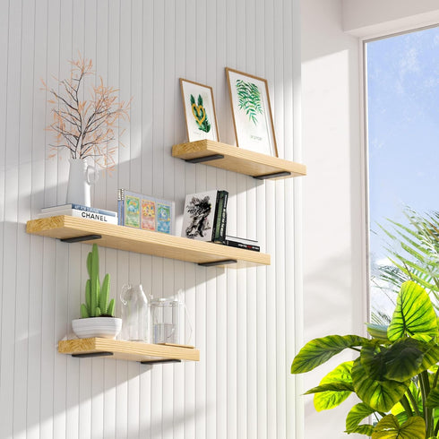 8 Pack 6 Inch, Floating Shelf Bracket Heavy Duty Hidden L Brackets, DIY Rustic Industrial Shelf Brackets with Modern