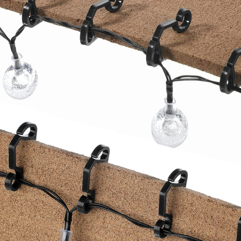 500 Marsui Pieces Christmas Light Clips Outdoor Gutter Hooks Plastic Seasonal Weatherproof Clips Holiday Fence Hooks