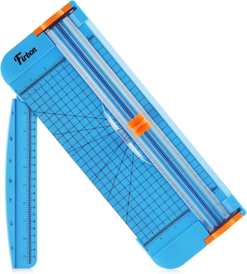 Firbon Blue A4 Paper Cutter, 12 Inch Titanium Straight Paper Trimmer for Scrapbooking Craft, Coupon, Cardstock