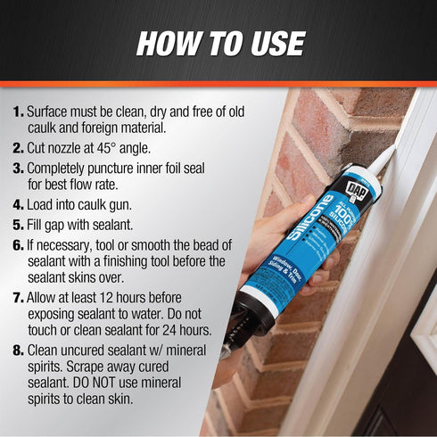DAP 08643, 9.8-Ounce 100% Silicone Window, Door and Siding Sealant, Aluminum