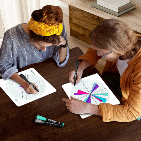 SCRIBBLEDO Circular Grid 12"x12" Large Graph Dry Erase Board, Double-Sided White Board for Home, School, Classroom