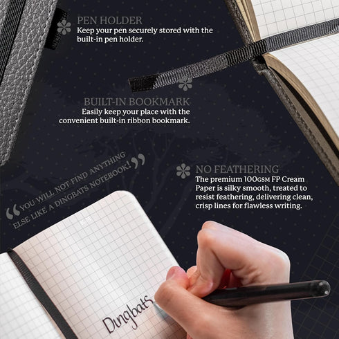 Dingbats* Wildlife A6 Blank Pocket Notebook, PU Leather Hardcover for Work and Travel Journal