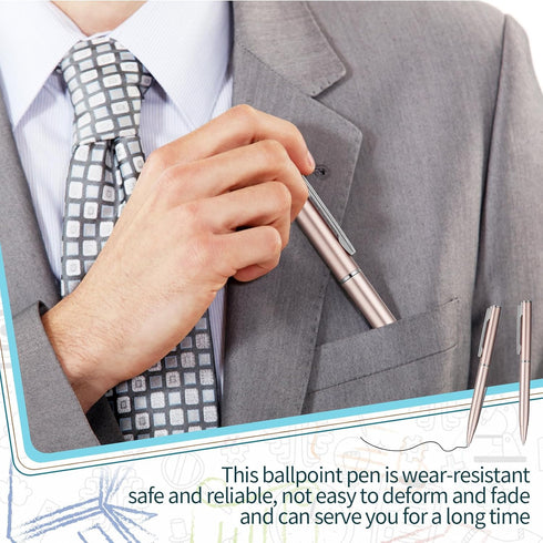 Teling 36 Pcs Mini Ballpoint Pens Bulk, 4 Inch Short Small Pens for Notebook Pockets, School Office (Rose Gold).