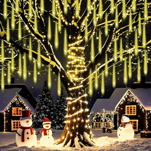 12 inch 8 192 Weepong Christmas Lights Outdoor Falling Rain Meteor Shower Lights Tube LED Snowfall Icicle Cascading