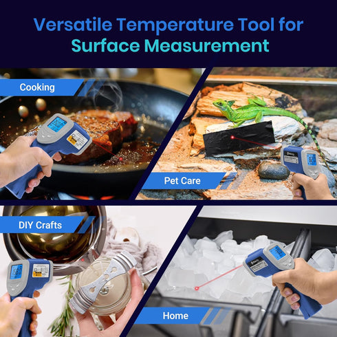 Etekcity Infrared Thermometer 1080, Laser IR Surface Tool for Cooking, Meat, Griddle, Grill, HVAC, -58°F to 1130°F, Blue