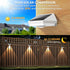 7Colors IP65 (2Pack) Solar Fence Lights,Warm White & Cool White & RGB Color Changing Mode Waterproof Solar Lights