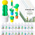 Spakon Christmas Erasers Gifts for Students, 50 Cactus Erasers, Plants Shaped, 25 Gift Cards, Organza Bags