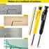 Hiboom 2 Pack Solid Carpenter Pencil with 14 Refill, Deep Hole Mechanical Pencil Marker with Sharpener