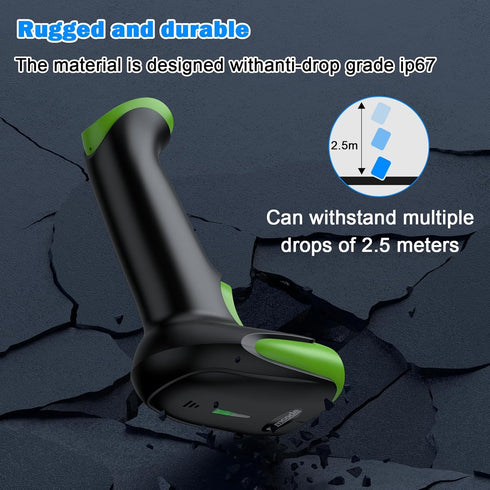 Symcode Wireless Bluetooth Barcode Scanner, Ergonomics Handheld Reader with Bluetooth & USB Wired Connection