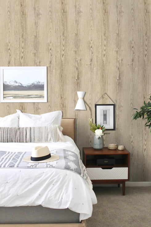 118" x 17.7" Light Brown Wood Grain Contact Paper, Faux Wood Peel and Stick Waterproof Wallpaper