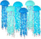 ADLKGG 10" Jellyfish Paper Lanterns Lamps - Gradient Blue Under the Sea