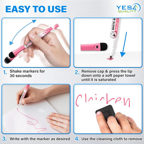 Extra Large Magnetic Dry Erase White Board Sheet, 25x16 in, Stain Resistant, 3 Markers, Big Eraser with Magnets