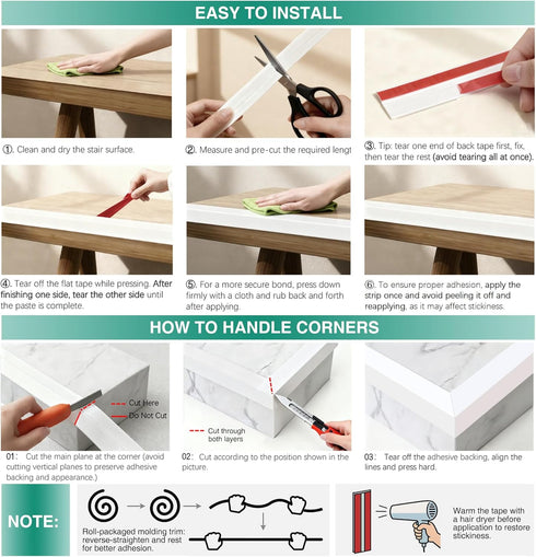 VLKAVIVA Walnut,0.8 10ft) Flexible Wall Corner Protector Molding Trim, Peel and Stick Self Adhesive Wall Trim Corner