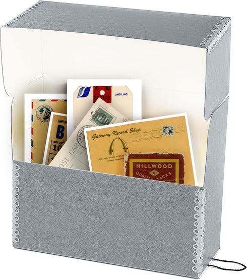 Lineco Acid-Free Document Storage Box with Metal Edge, Letter-Sized Case with 12 Folders