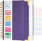 Large A5 Spiral Notebook, 365 Page Hardcover Leather Journal, College Ruled, Purple, 24pcs Index Tabs, 5.5" x 8.5"
