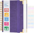 Large A5 Spiral Notebook, 365 Page Hardcover Leather Journal, College Ruled, Purple, 24pcs Index Tabs, 5.5" x 8.5"