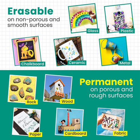Extra Fine Tip White Chalk Markers, 4 Pack 1mm Point, Dry Erase Marker for Blackboard and Signs