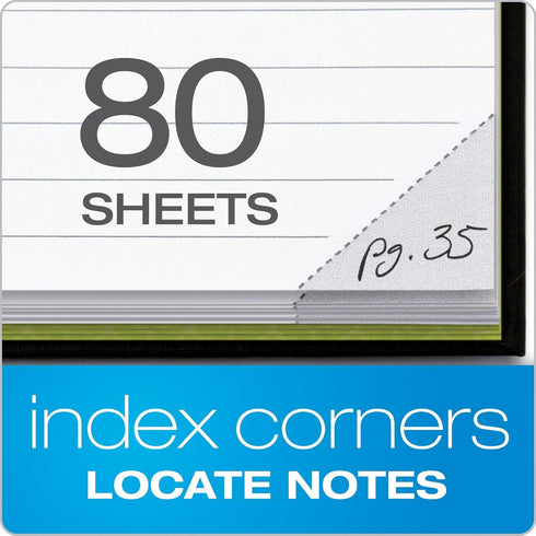 Oxford Idea Collective Business Notebook - 8 1/4 x 5 7/8, Double Wire, Case Bound, Black, 80 sheets (56897)
