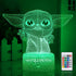 Star Wars 3D Night LightBaby Yoda LED Lamp with Remote Control and