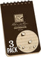 Rite in the Rain Weatherproof Top Spiral Notebook, 3" x 5", Brown Cover, Universal Pattern, 3 Pack (No. 435-3)