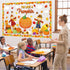 Fall Classroom Bulletin Board Decorations Set with Religious Pumpkin Cutouts and Autumn Harvest Maple Leaves